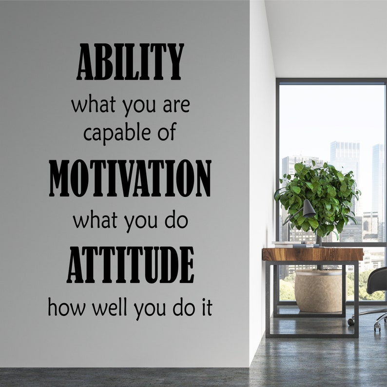 Ability Motivation Attitude Wall Decal by WallsThatTalk