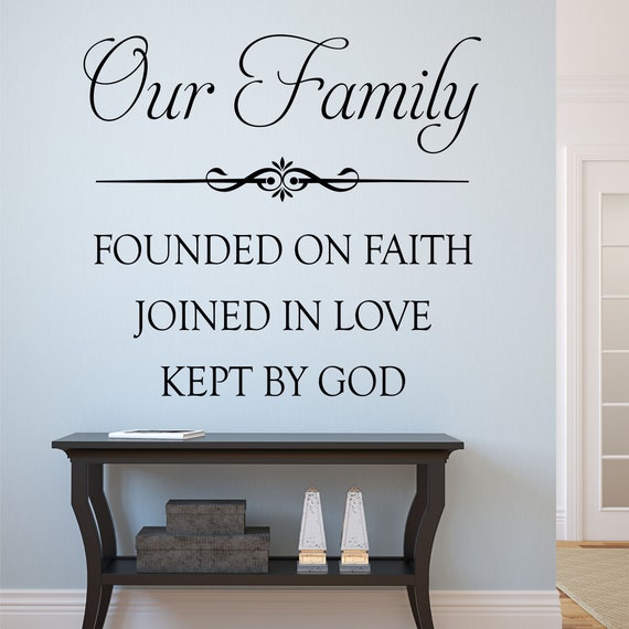 Our Family Wall Decal Family Wall Quote Home Decoration Etsy