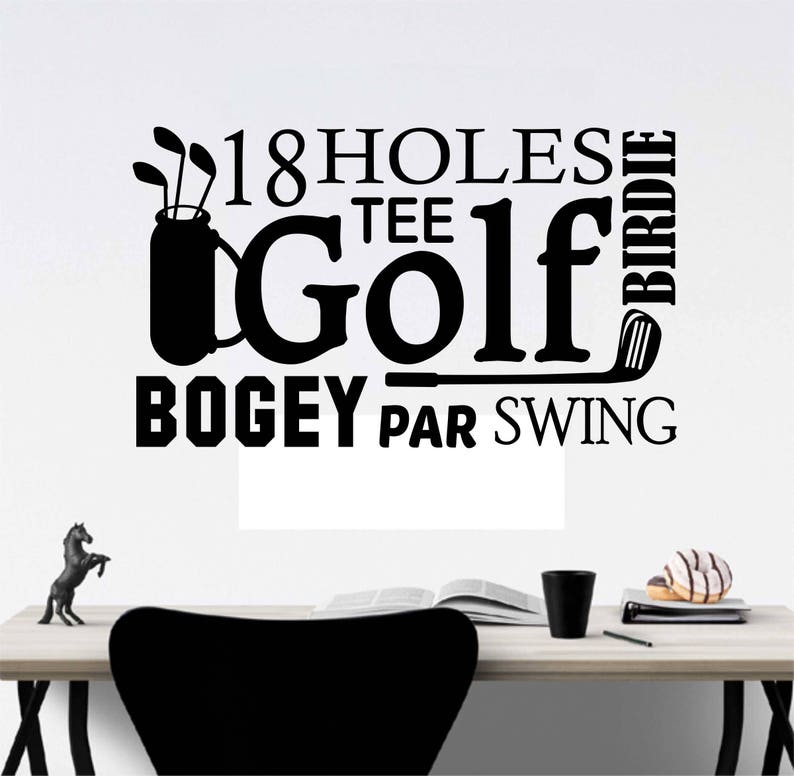 golf word collage golf club bag decal vinyl wall lettering | etsy