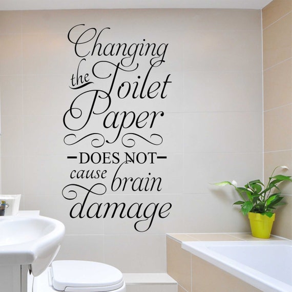 Bathroom Wall Decal Changing Toilet Paper Humorous Vinyl - Decorative Wall Decals For Bathroom Bathroom Wall Decal Changing Toilet Paper Humorous Vinyl - Decorative Wall Decals For Bathroom