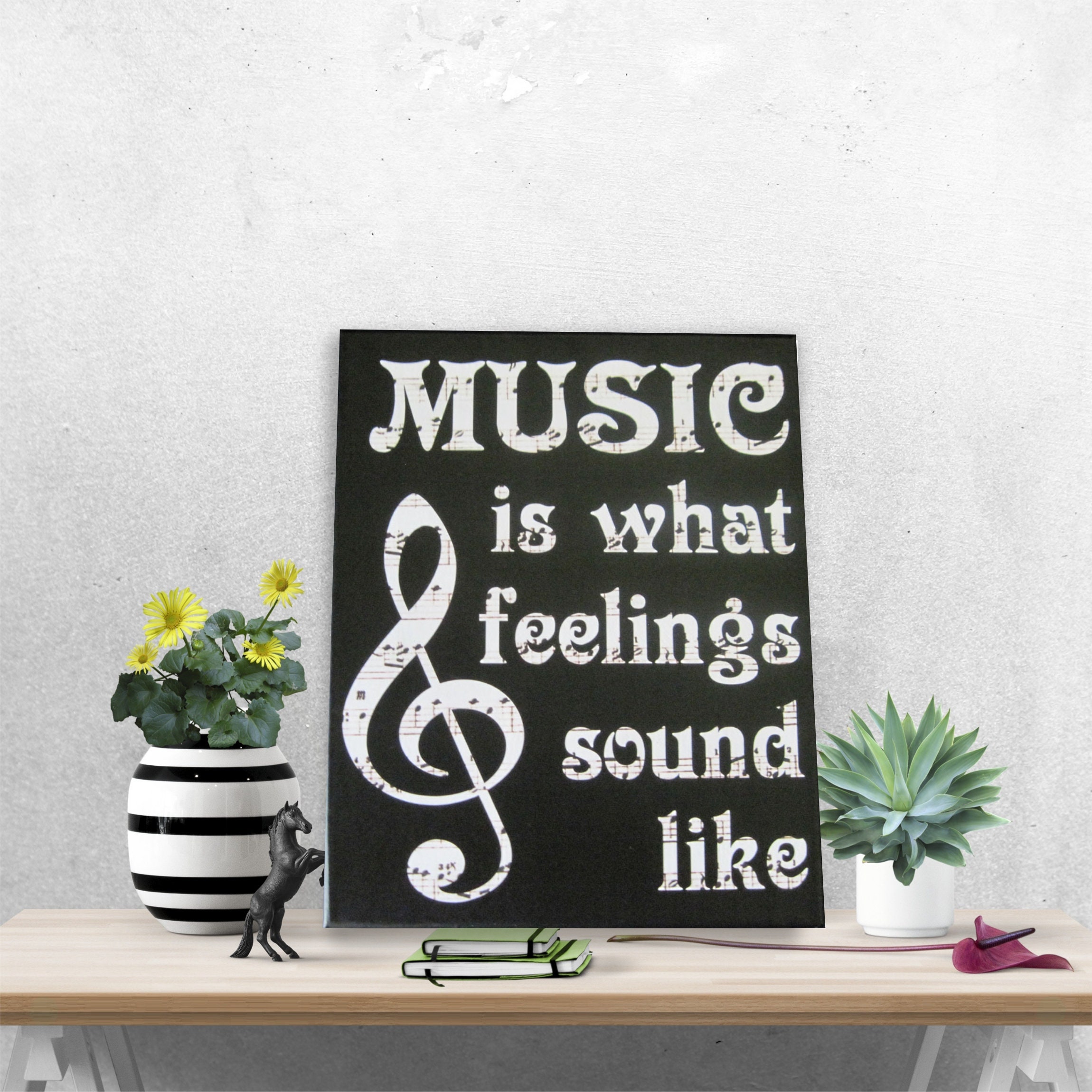 Music is Feelings Sound Vinyl Art Print Canvas Wall Art Etsy