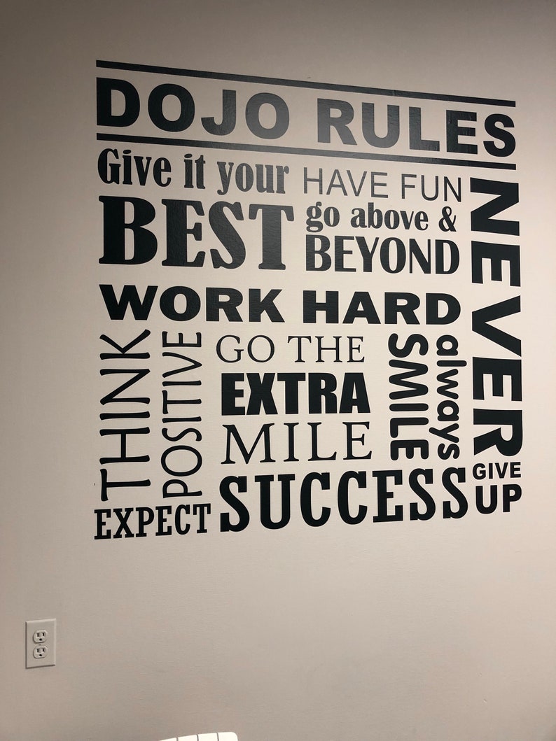 Office Wall Decal Office Rules Collage, Motivational Teamwork Vinyl Wall Lettering, Office Break Room Wall Quote, Inspirational Boss Gift image 3