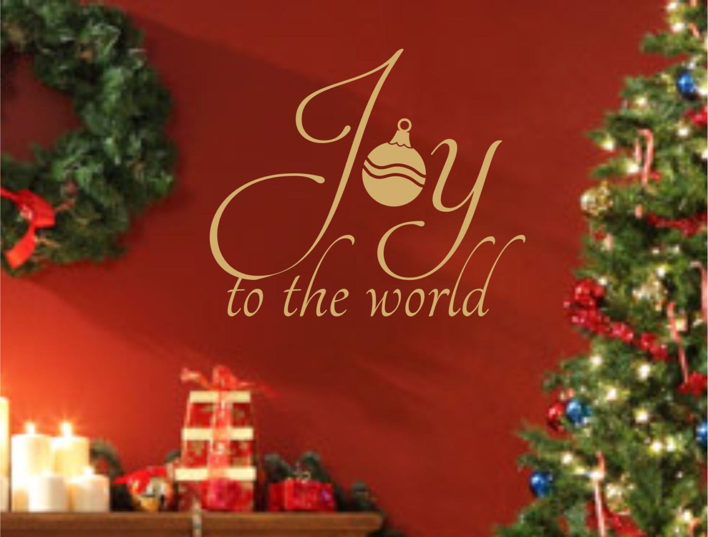 Holiday Wall Decal Joy to the World Christmas Quote Christmas | Etsy