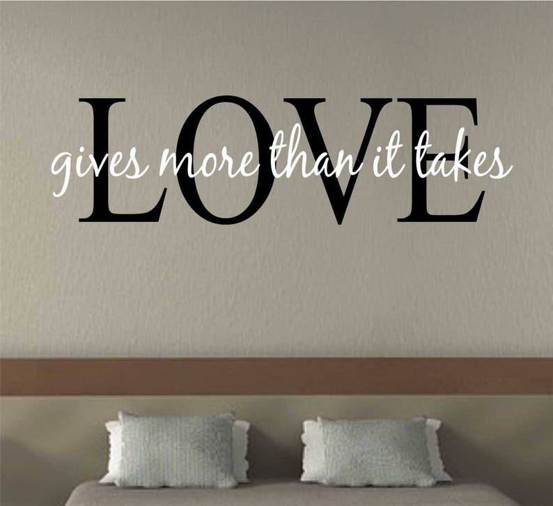 love gives more quote vinyl wall lettering vinyl wall | etsy
