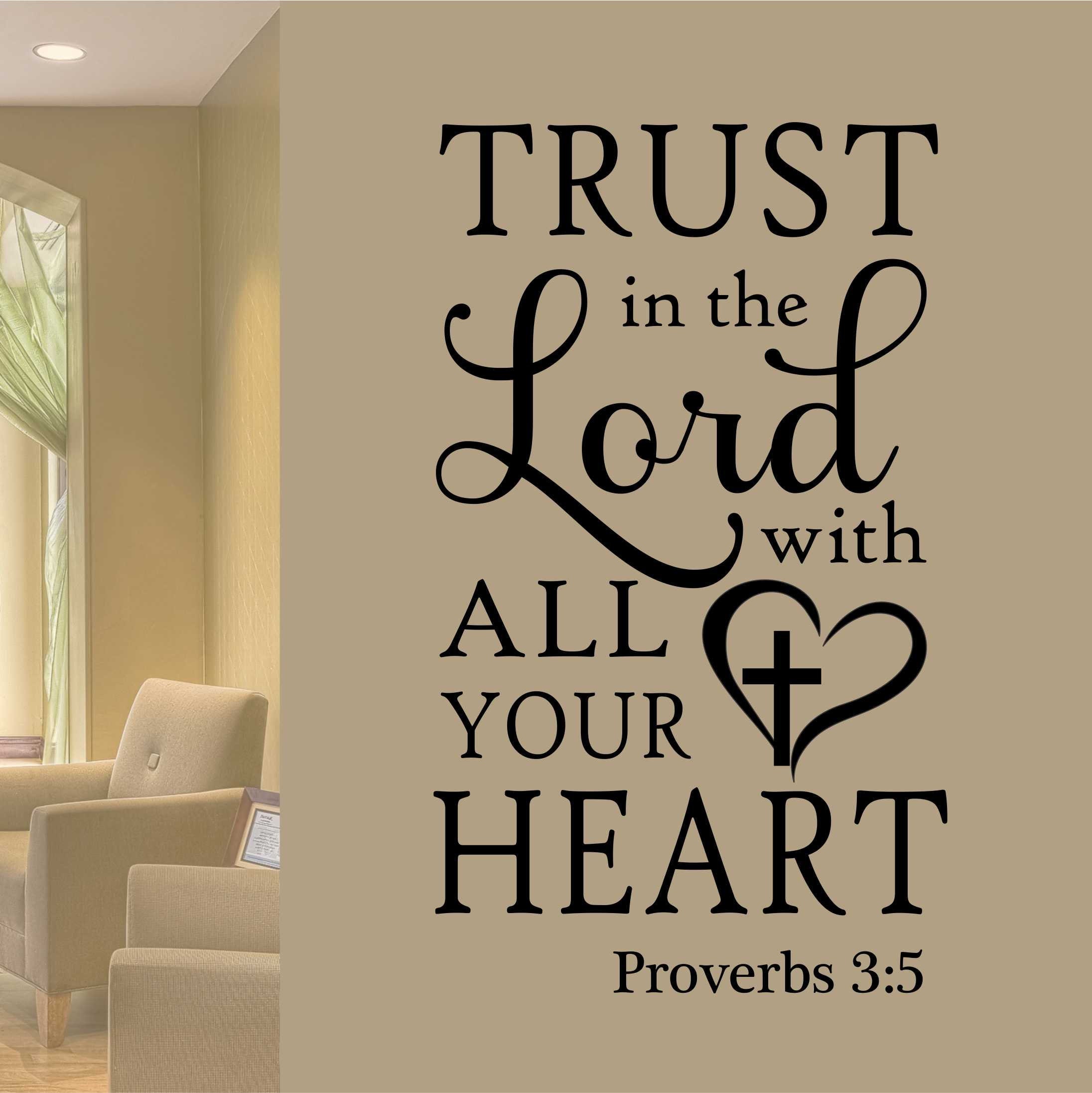 Christian Wall Decal Trust in the Lord Religious Vinyl Wall Etsy