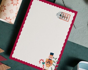 Christmas Letter Printable | Holiday Stationery Letterhead | Kids Nutcracker Christmas Note Paper | Instant Download