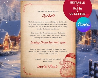 Editable Polar Express Invitation: Personalized Letter from Santa's Workshop, Printable (Digital File)