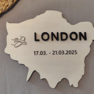 Personalisierter Reisegutschein aus Holz / London / Städtetrip / Kurztrip / Geschenk / Geschenkidee / Geburtstag / Hochzeitstag / Magnet