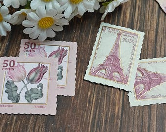 Gold Foil Stamp Stickers: 30pc Pastel Ephemera for Journaling