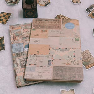 Quaderno diario retrò B6 vintage / 160 pagine / copertina in carta kraft / pagine a colori / diario con estetica anni '80 / ottimo regalo per studenti scrittori