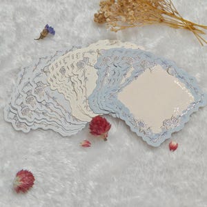 Blocchi note con rose in rilievo - Carta da lettere decorativa per journaling e scrapbooking - 45 fogli, 80 x 80 mm, cancelleria vintage estetica