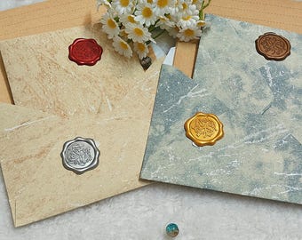 Gilded Stationery Set: Vintage Letter Writing Kit with Faux Wax Seals