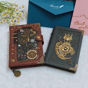 Steampunk Kunstleder Tagebuch: Leeres Buch im Mittelalter-Stil
