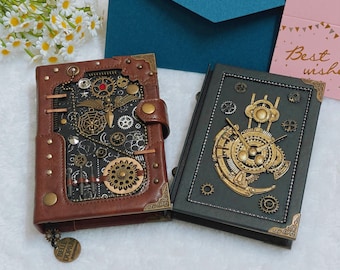 Steampunk Faux Leather Journal: Medieval Style Blank Book