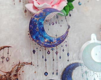 Galaxy Moon Stickers – 50 PCS Waterproof PET Journaling Stickers