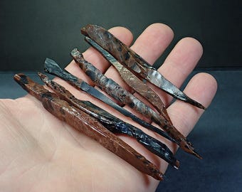 309679  Obsidian Needles lot of 6 Davis Creek obsidian needles average 4 inches 38 grams total weight obsidian and needles from thegemdealer