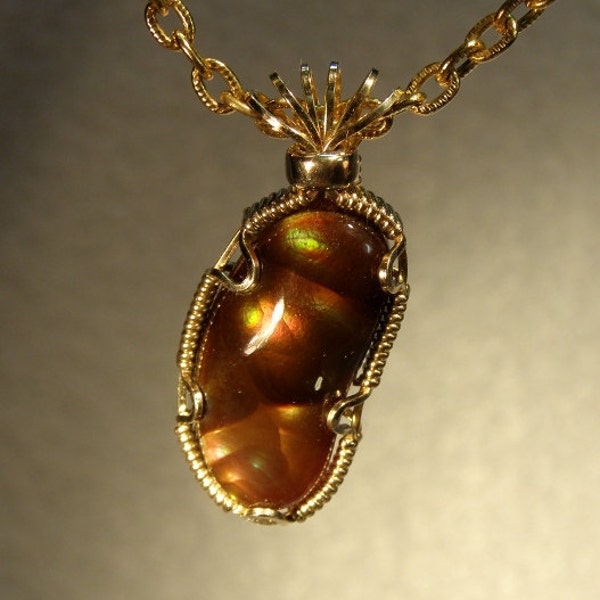 Fire Agate Pendant - Etsy