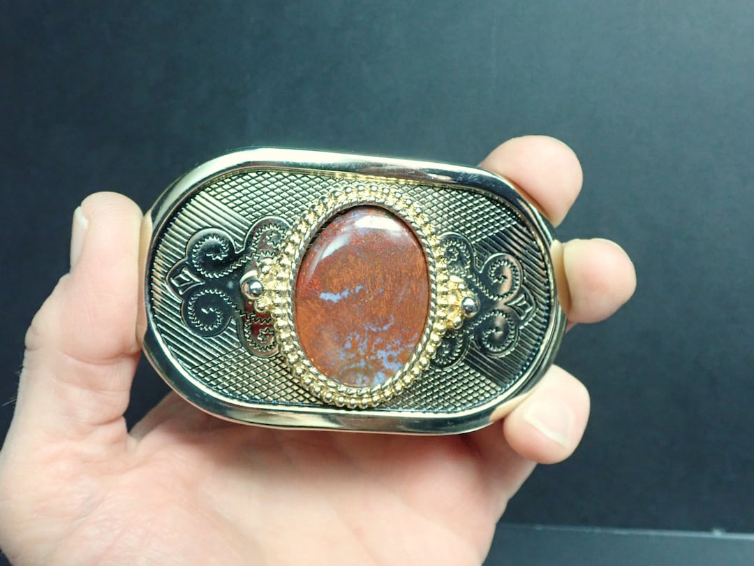 Boutons De Manchette Vintage Pailletés Or - Occasion - Style Rétro Américain
