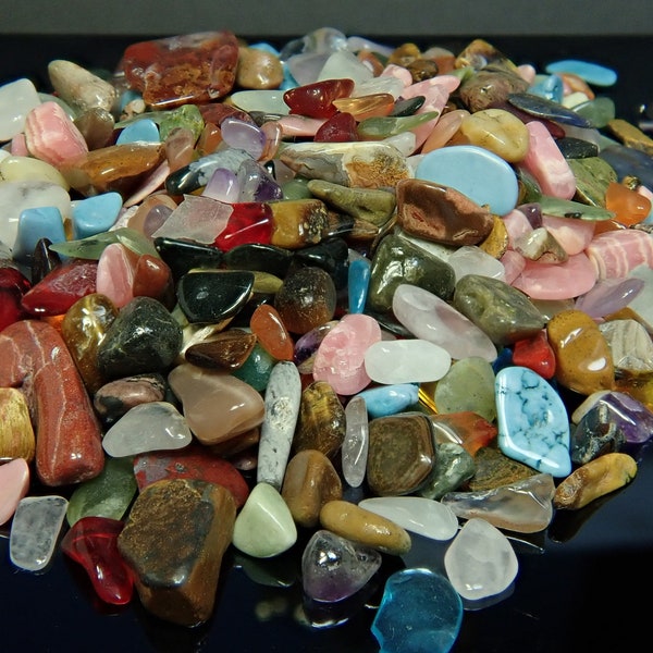 9851 Eclectic Mix of Tumbled Stones  2 oz of mixed tumble polished stones  crafts jewelry making tumbled gemstones from thegemdealer