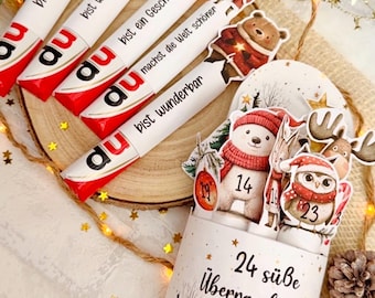 Duplo Adventskalender zum Ausdrucken | 24 Adventskalender Designs PDF DIY Duplo Box Kalender mit Sprüchen & Blanko Vorlage Duplo Banderolen