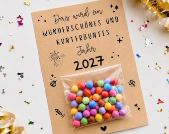New Year's Eve Printable Template 2027 | New Year's Gift | Good Luck Charm for New Year's | Printable Card PDF Gift Idea for New Year's Eve | Craft Template