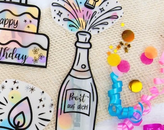 Money Gift Shaker Card Birthday Bottle – Packaging for Money & Gift Certificate – Wish Granter – Craft Template PDF Printable Gift