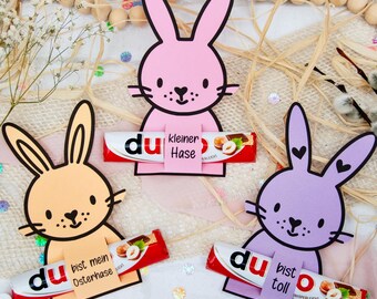 Duplo Easter Band – Easter Bunny Place Card Printable PDF – Duplo Chocolate Easter Gift – Digital Printable DIY Easter Gift
