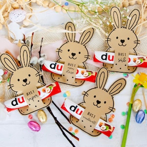 Plantilla para imprimir en Pascua - Envoltorio de Pascua Duplo - Plantilla para colocar tarjetas de conejito de Pascua para imprimir como regalo de Pascua de chocolate - PDF para hacer un regalo de Pascua