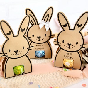 イースターチョコレートホルダー（印刷可能なPDF） - イースターバニーのクラフトテンプレート - 小さなイースターサプライズ＆テーブルデコレーションDIY、イースターデコレーション、子供向けクラフト