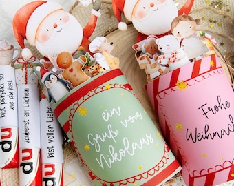 Printable Duplo wrapper | Duplo Santa Claus template, PDF DIY chocolate wrapping, Christmas gift for kids, Christmas chocolate lollipop