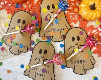 Halloween Printable Template | Halloween Lolly | Halloween Party Favors | Halloween Candy for Kids | Halloween Sweets | PDF Printable Template | 4 Designs