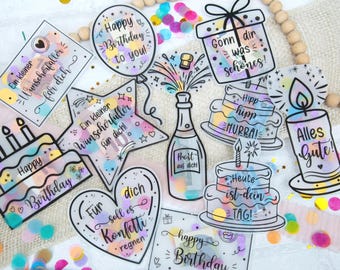 Geldgeschenk Schüttelkarte Geburtstag Set – Verpackung für Geld & Gutschein – Wunscherfüller – Bastelvorlage PDF Druckvorlage Geschenk DIY