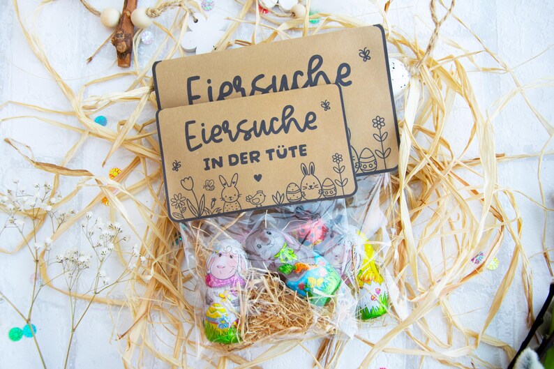 Printable template for Easter bag flap, Easter treat, Easter gift, Easter gift idea, Easter egg hunt in a bag, printable PDF template image 4
