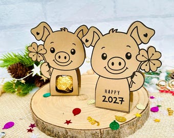 Lucky charm for New Year's 2027 | New Year's Eve printable PDF template | New Year's Eve table decorations | New Year's Eve party favors | Gift idea | Craft template