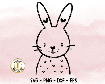 Easter Plotter File, Happy Easter, Easter Laser File, Cricut, Easter Bunny Png, Spring PNG, Clipart Bunny dxf, eps, German Quotes Digistamp