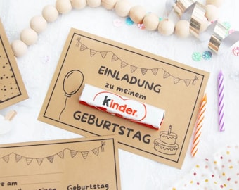 Einladung Geburtstag Kinder, Kindergeburtstag, Geburtstagseinladung digitale Einladung, Einladungskarten Druckvorlage Vorlage zum ausdrucken