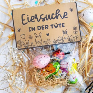 Idea de regalo de Pascua imprimible, pequeño obsequio de Pascua, recuerdo de Pascua, idea de regalo de Pascua, búsqueda de huevos en una bolsa, plantilla para imprimir en PDF