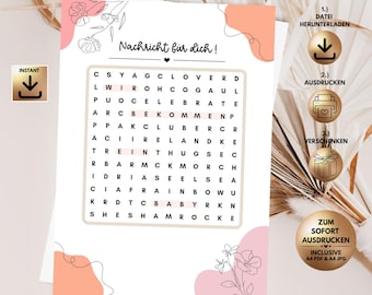 Pregnancy Announcement, Puzzle, We're Having a Baby, Digital Download, Announce Pregnancy, You're Going to Be a Dad, PDF Download