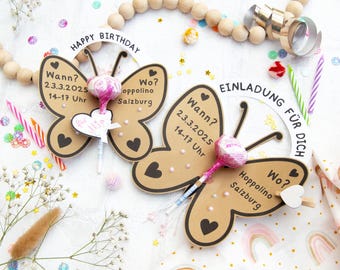 Invitation Birthday Children, Children's Birthday, Birthday Invitation Digital Invitation, Butterfly Print Template PDF Template to print