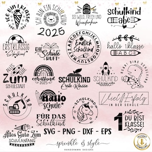 Plotterdatei Schule German School Bundle Schulkind Plotterdatei svg Schulanfang Sprüche svg Einschulung Geschenk, Schulanfang png, Laser dxf