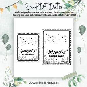 Printable template for Easter bag flap, Easter treat, Easter gift, Easter gift idea, Easter egg hunt in a bag, printable PDF template image 6