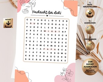 Pregnancy Announcement, Puzzle, We're Having a Baby, Digital Download, Announce Pregnancy, You're Going to Be a Dad, PDF Download