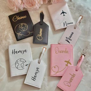 Passport holder and suitcase tags