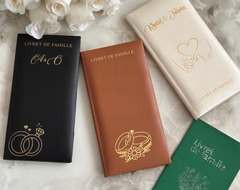 Personalized family record book cover | Family record book cover with first or last name | Faux leather | Wedding gift