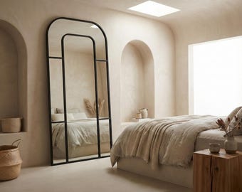 Full Length Mirror Arched, Wall Hanging Body Window Frame, Floor Gold Mirror
