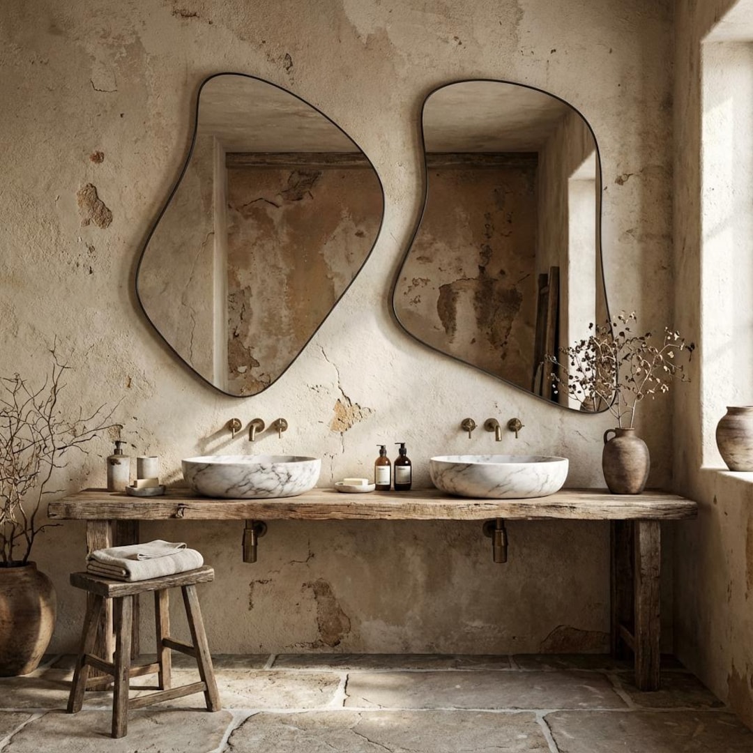 Asymmetrical Abstract Mirror, Irregular Wall Decor, Elegant Statement ...