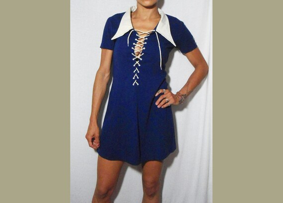 M - 1960s Sailor Girl Dress - image 1