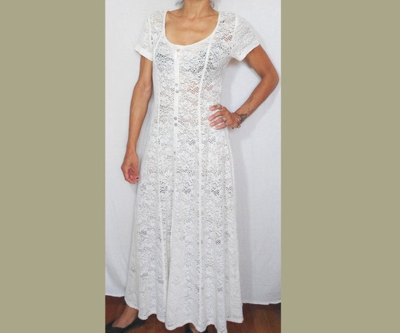 M 1990s Off-white Maxi Dress - image 1