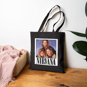 Funny Nirvana Hanson Tote Bag, Cotton Canvas Shopping Bag, Gift for Him Her, Hilarious Reusable Eco-friendly Tote, Music Lover Shoulder Bag