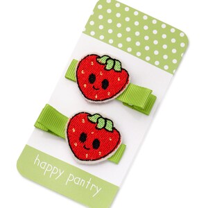 Strawberry Hair Clips, Infant Hair Clips,  Baby hair clips, Baby hair bows, Baby hair clip, Kawaii hair clips, Alligator hair clip, kawaii